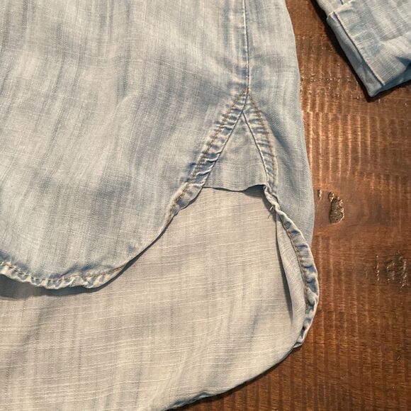 Bella Dahl chambray Button Down Shirt Lightweight Casual XS - Picture 5 of 9